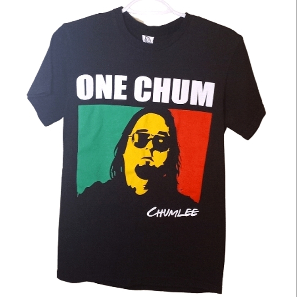 NOVELTY Pawn Stars T.V. star ChumLee "One Chum" men's Graphic tee small black